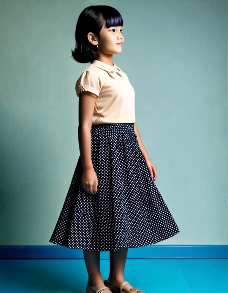 Firefly background with, full profile with skirt and sneakers; on kids 19250
